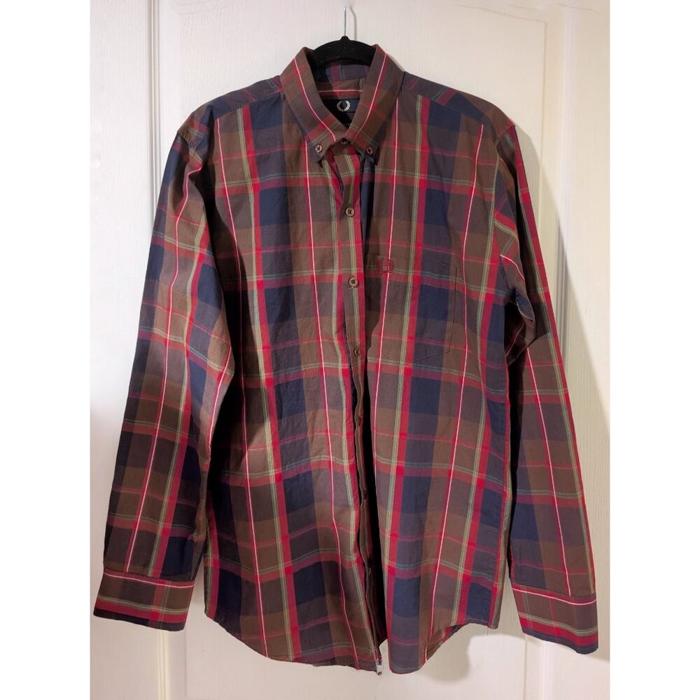 Fred Perry | Classic Plaid Button-Down Shirt (Red/Blue)